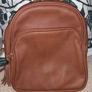 Faux Leather Mini Backpack Purse